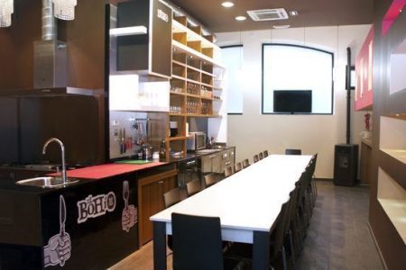 Zona de comedor del bohío