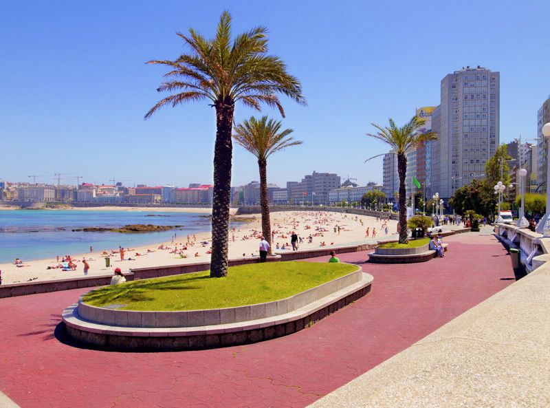 Playa de Riazor en Galicia