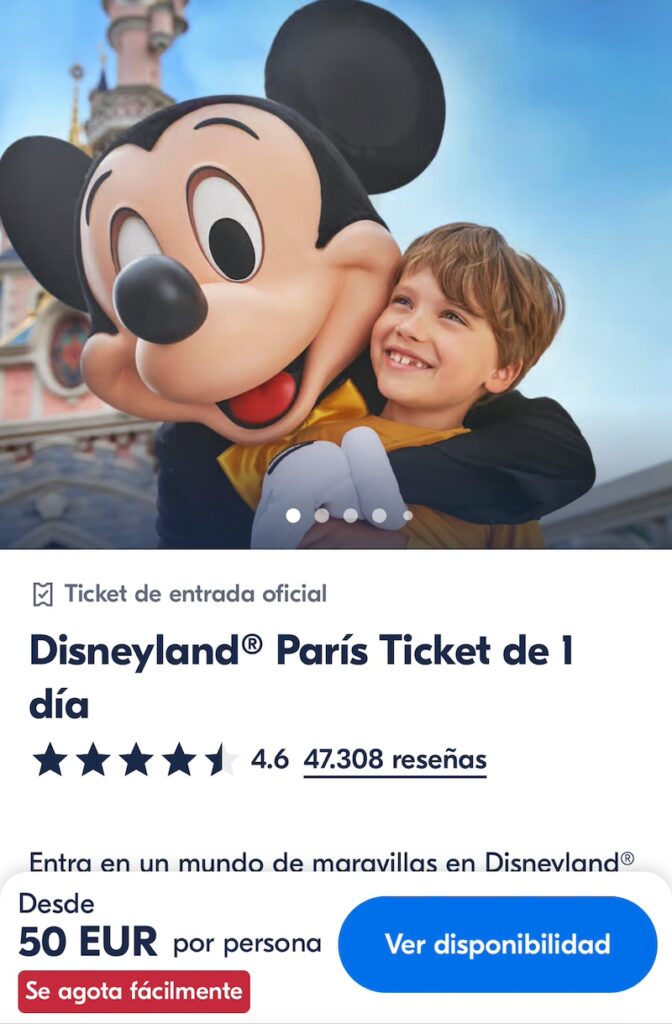 Entrada digital Disneyland Paris