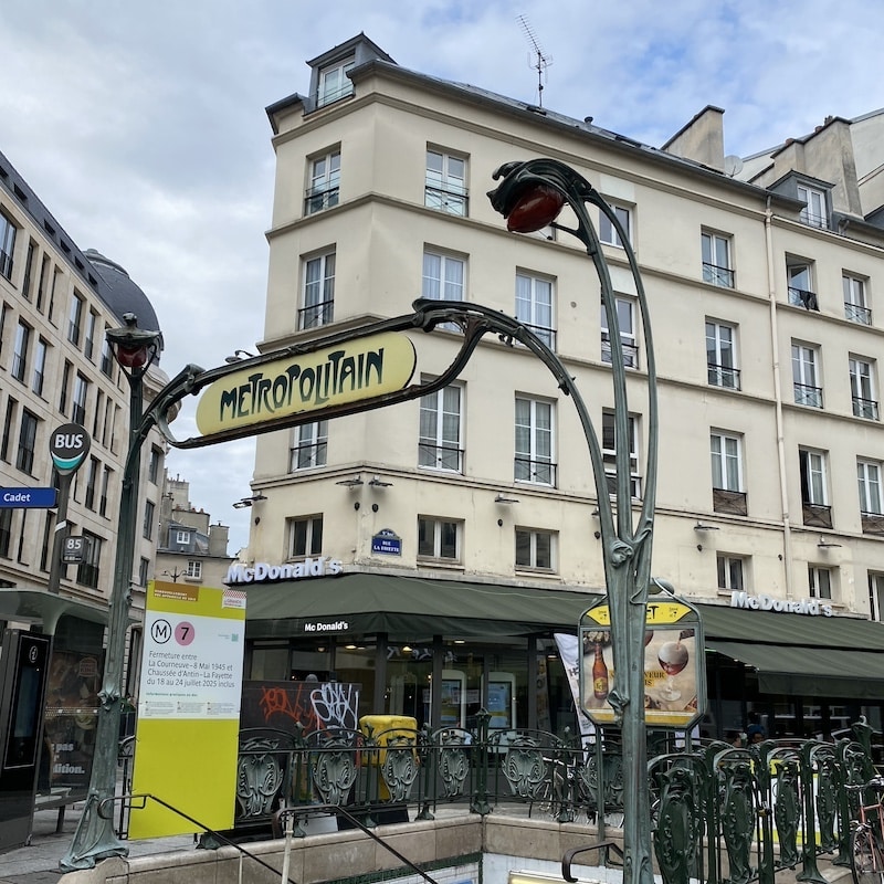 Estación de metro cercana a varios hoteles en París