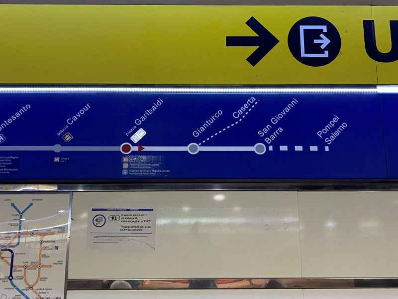 Cartel del Circumvesuviana en Napoli Centrale