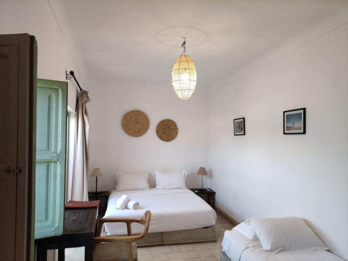 Habitación de un riad de Marrakech, confort y decoración tradicional